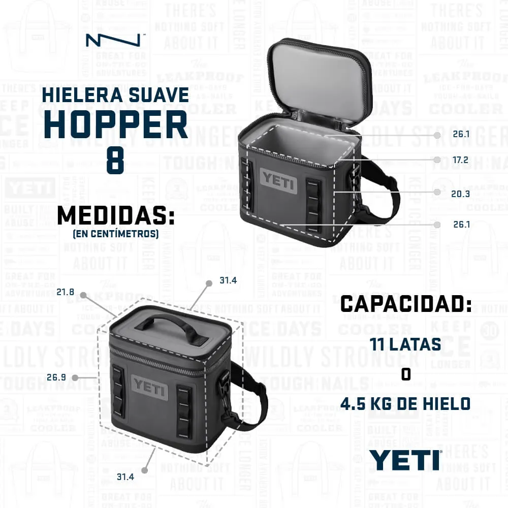 18010130001 HIELERA SUAVE HOPPER FLIP 8 CHARCOAL MARCA YETI