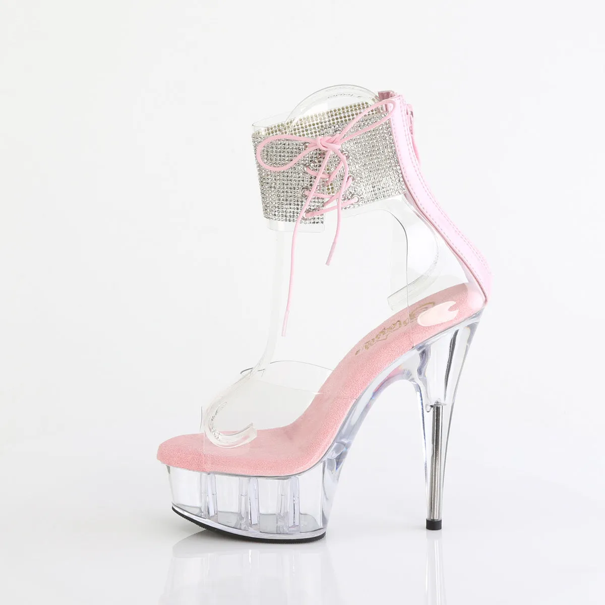 6 Inch Heel DELIGHT-624RS Clear Baby Pink