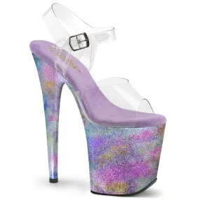 8 Inch Heel FLAMINGO-808NEB Clear Lavender