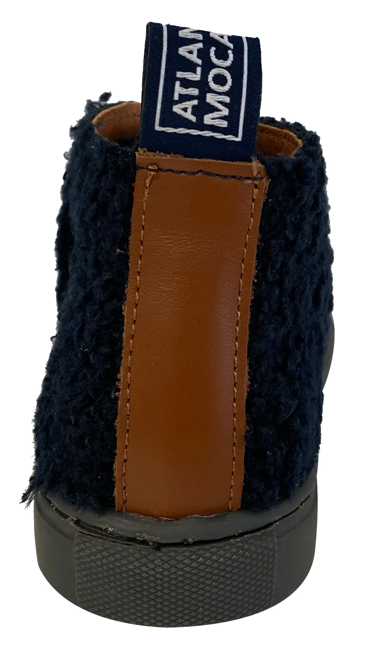 Atlanta Mocassin Boy's & Girl's Fuzzy Bootie, Navy