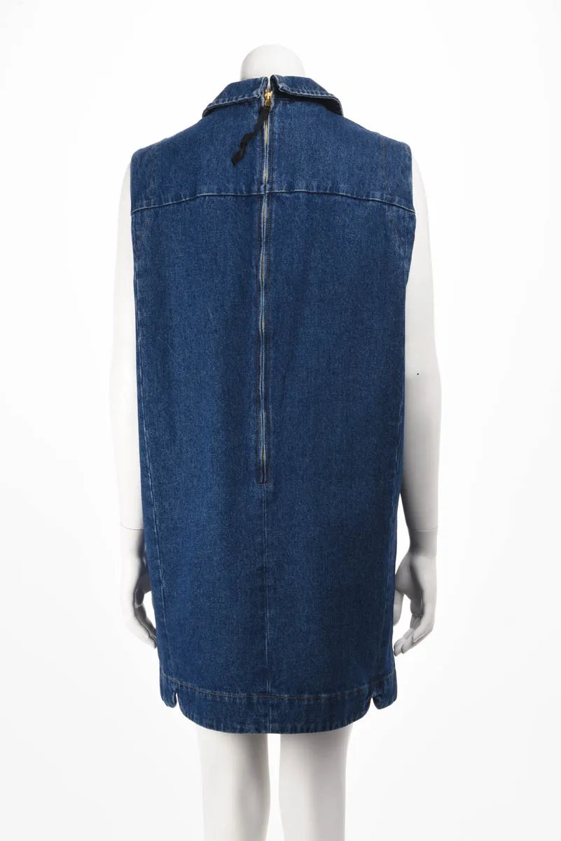 Balenciaga Blue Denim Sleeveless Dress FR 40