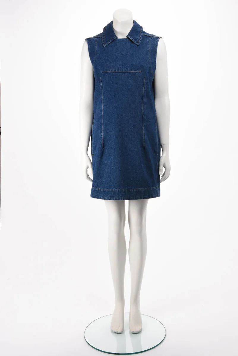 Balenciaga Blue Denim Sleeveless Dress FR 40