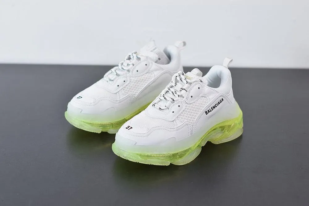 BALENCIAGA TRIPLE S '' WHITE/ GREEN FLUO "