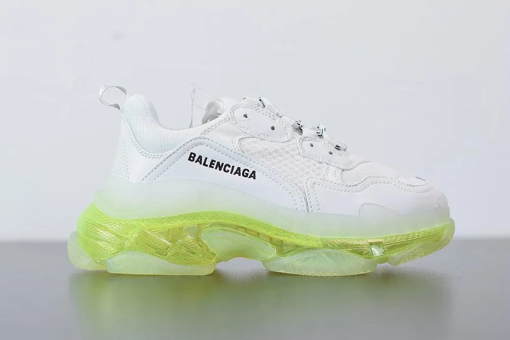 BALENCIAGA TRIPLE S '' WHITE/ GREEN FLUO "