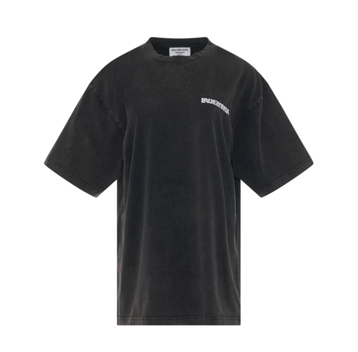 Balenciaga Turn Slit Tee-Washed Black