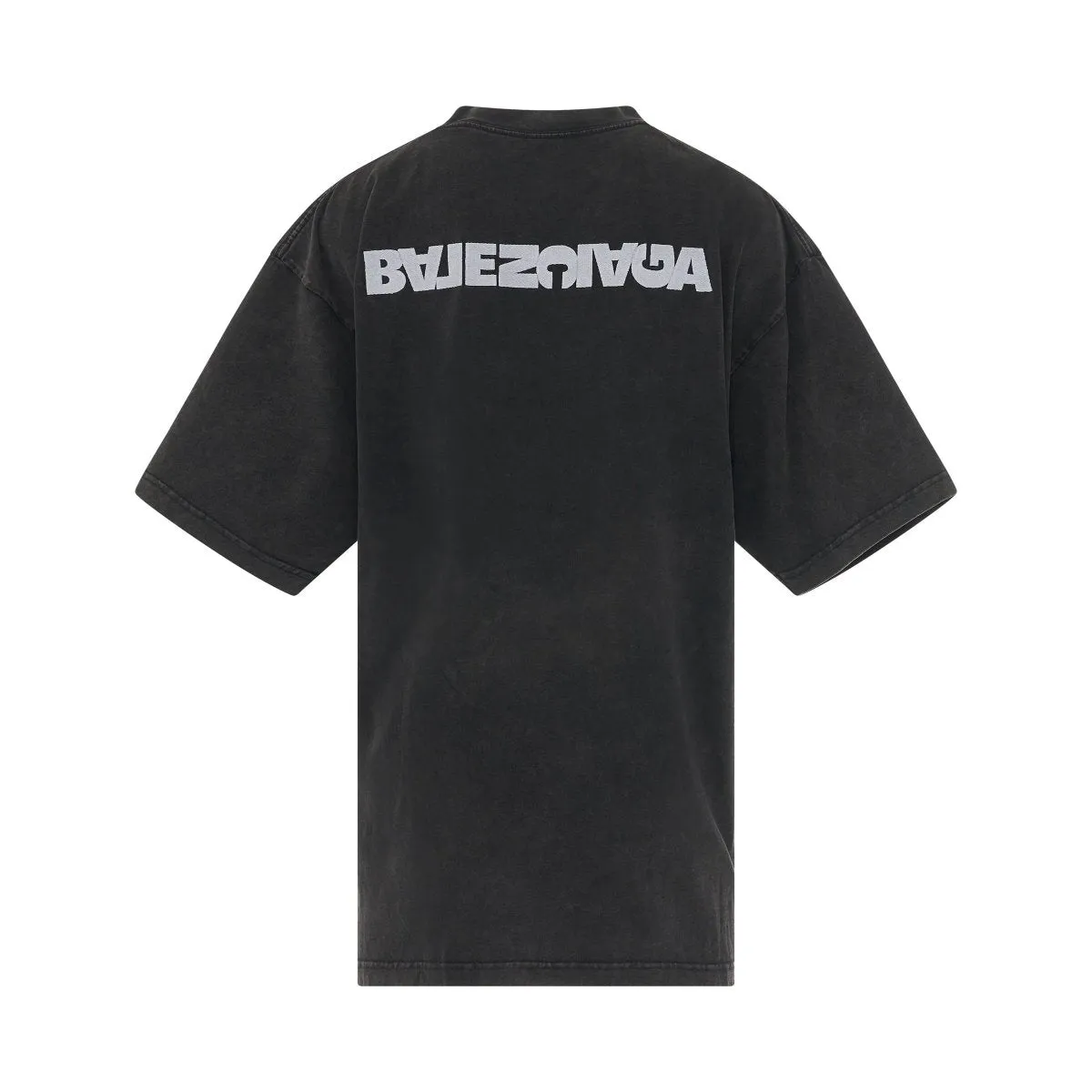 Balenciaga Turn Slit Tee-Washed Black