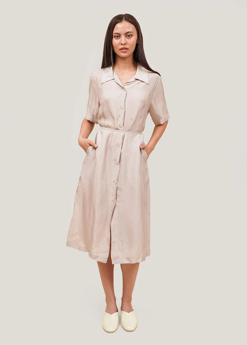 Beige Cupra Shirt Dress