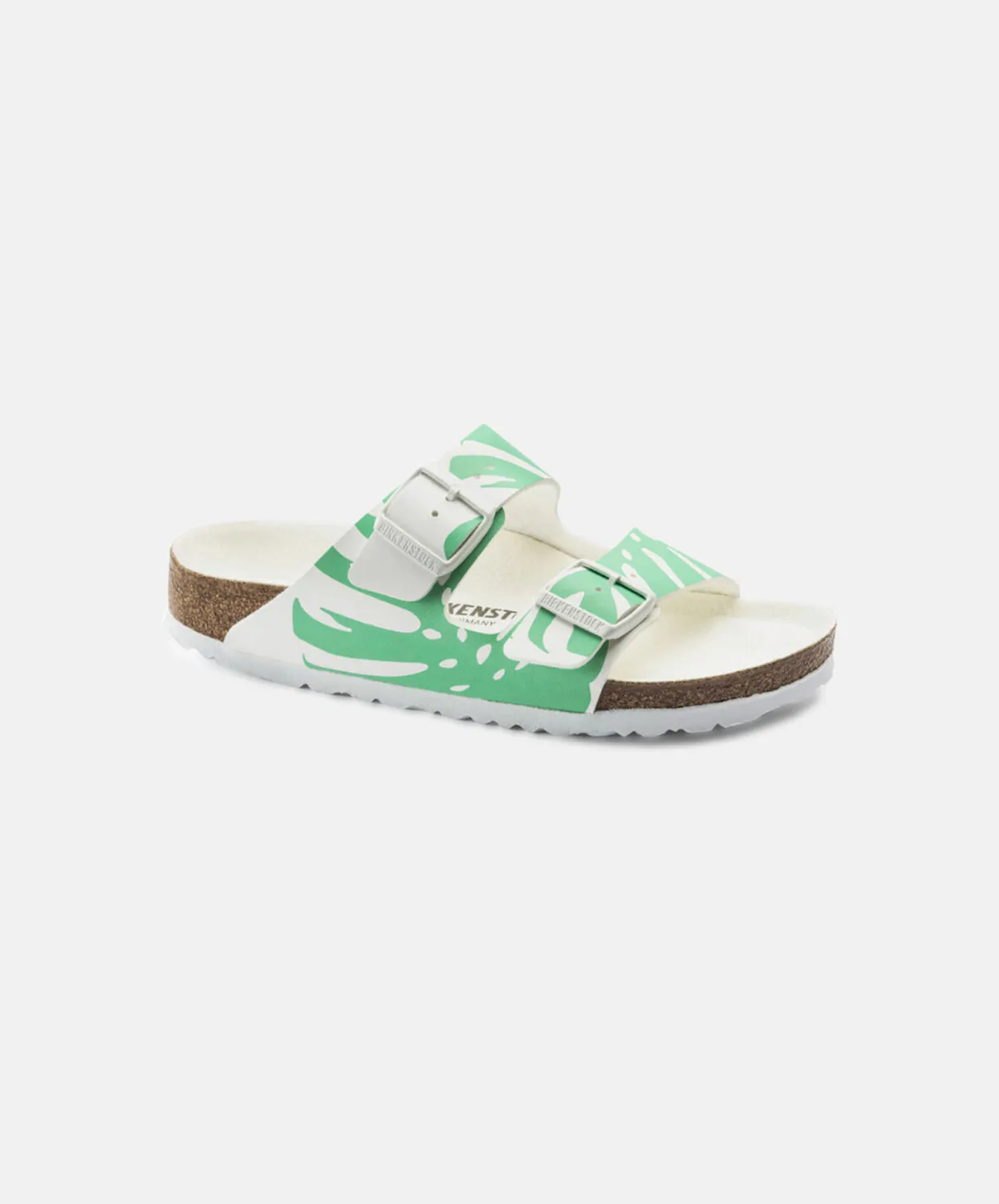 Birkenstock Arizona Monstera Birko-Flor White/Bold Jade Sandals