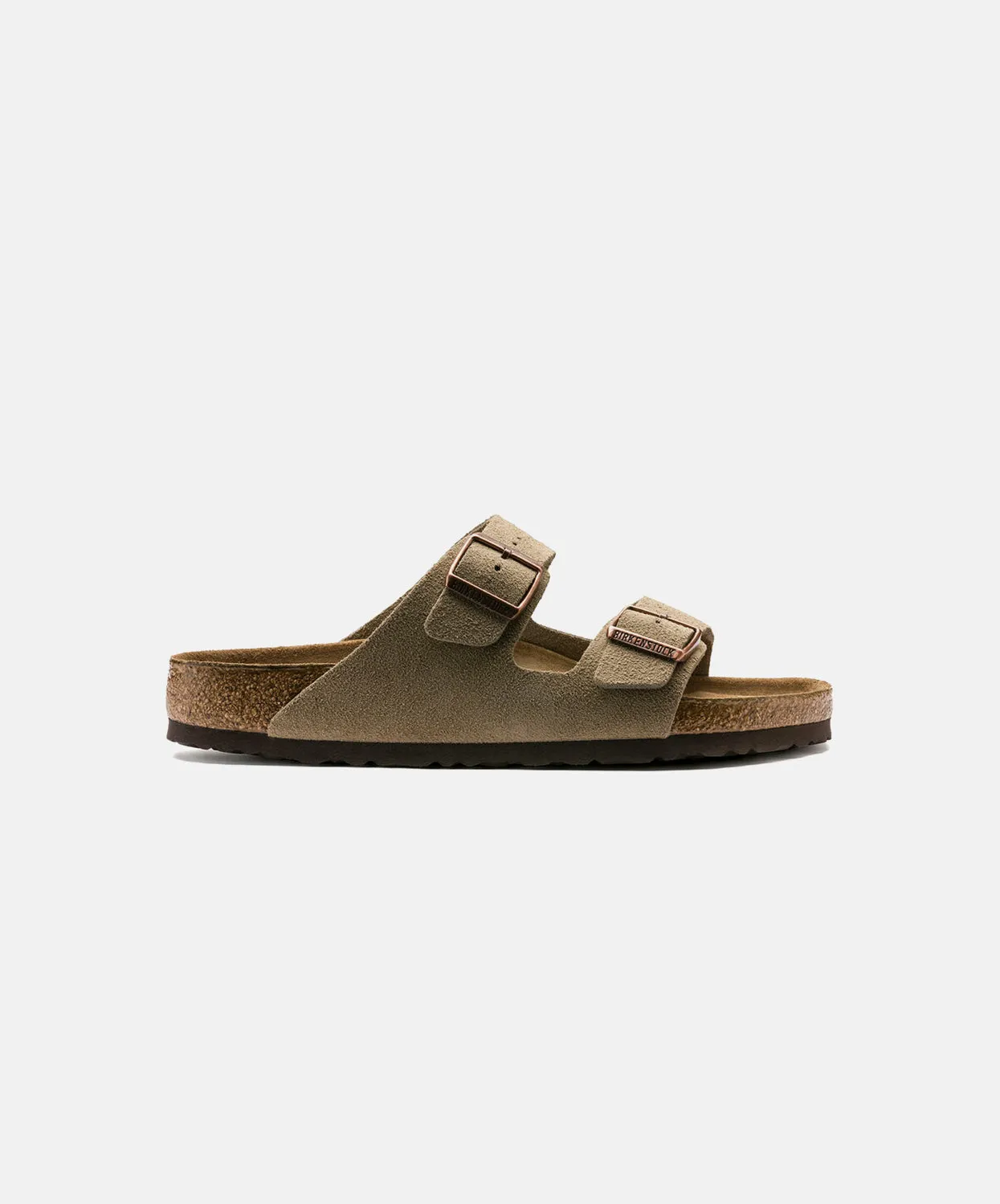 Birkenstock Arizona Suede Leather Taupe Soft Footbed Sandals