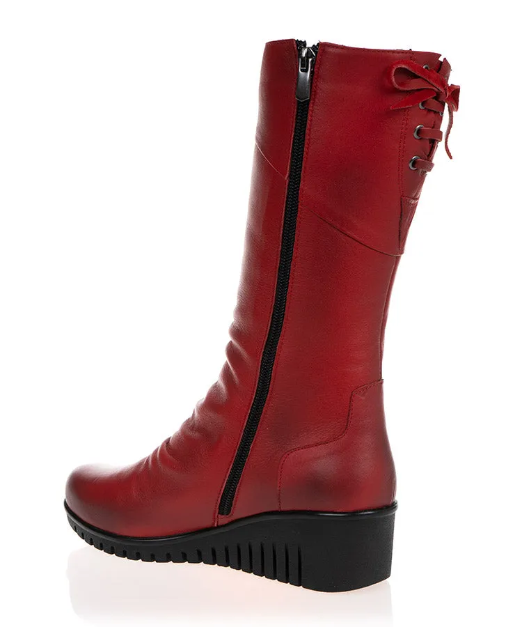 Cabello Elsie Red Leather Calf Boot