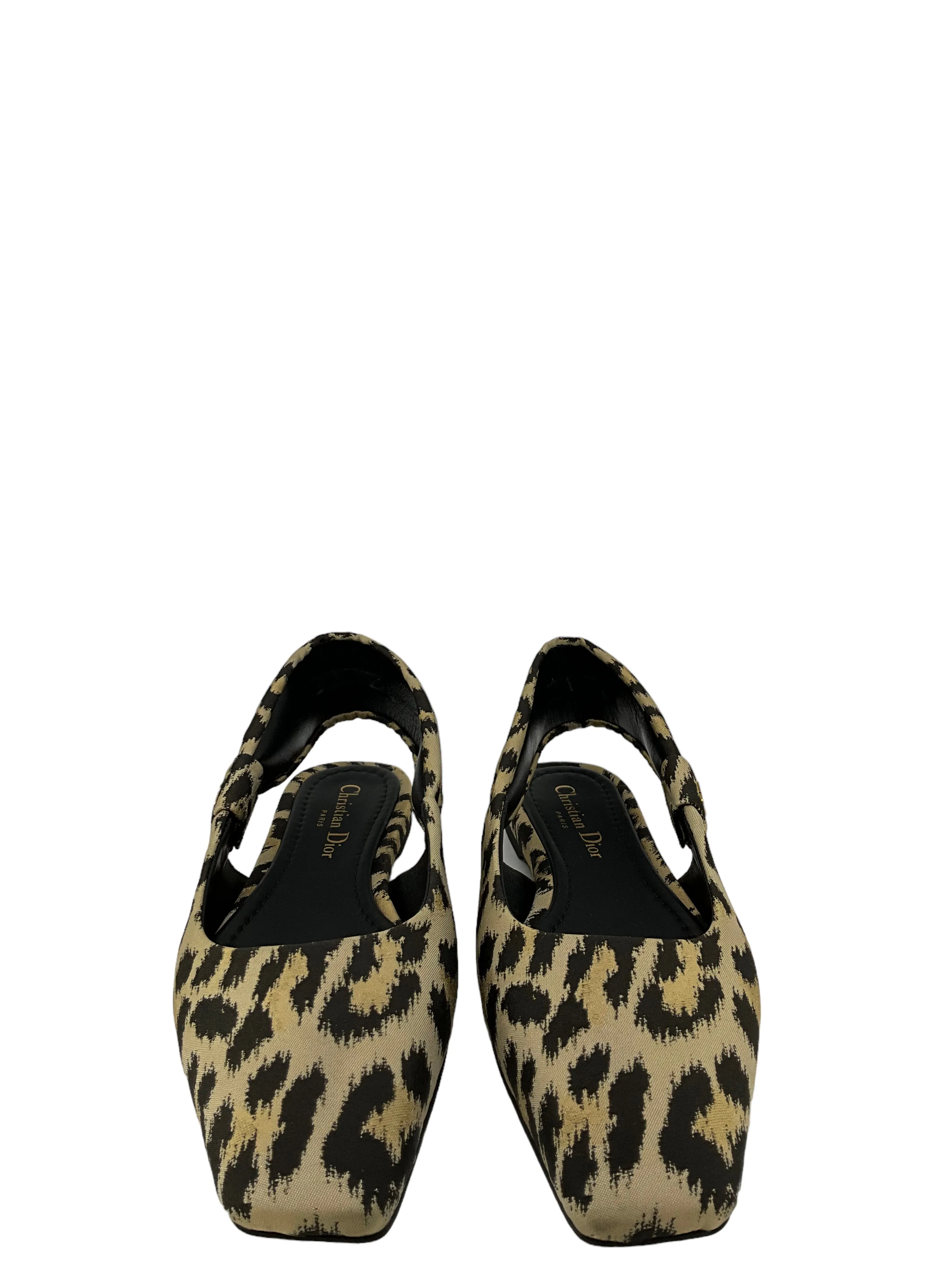 Christian Dior Mizza Slingbacks In Leopard Size 7