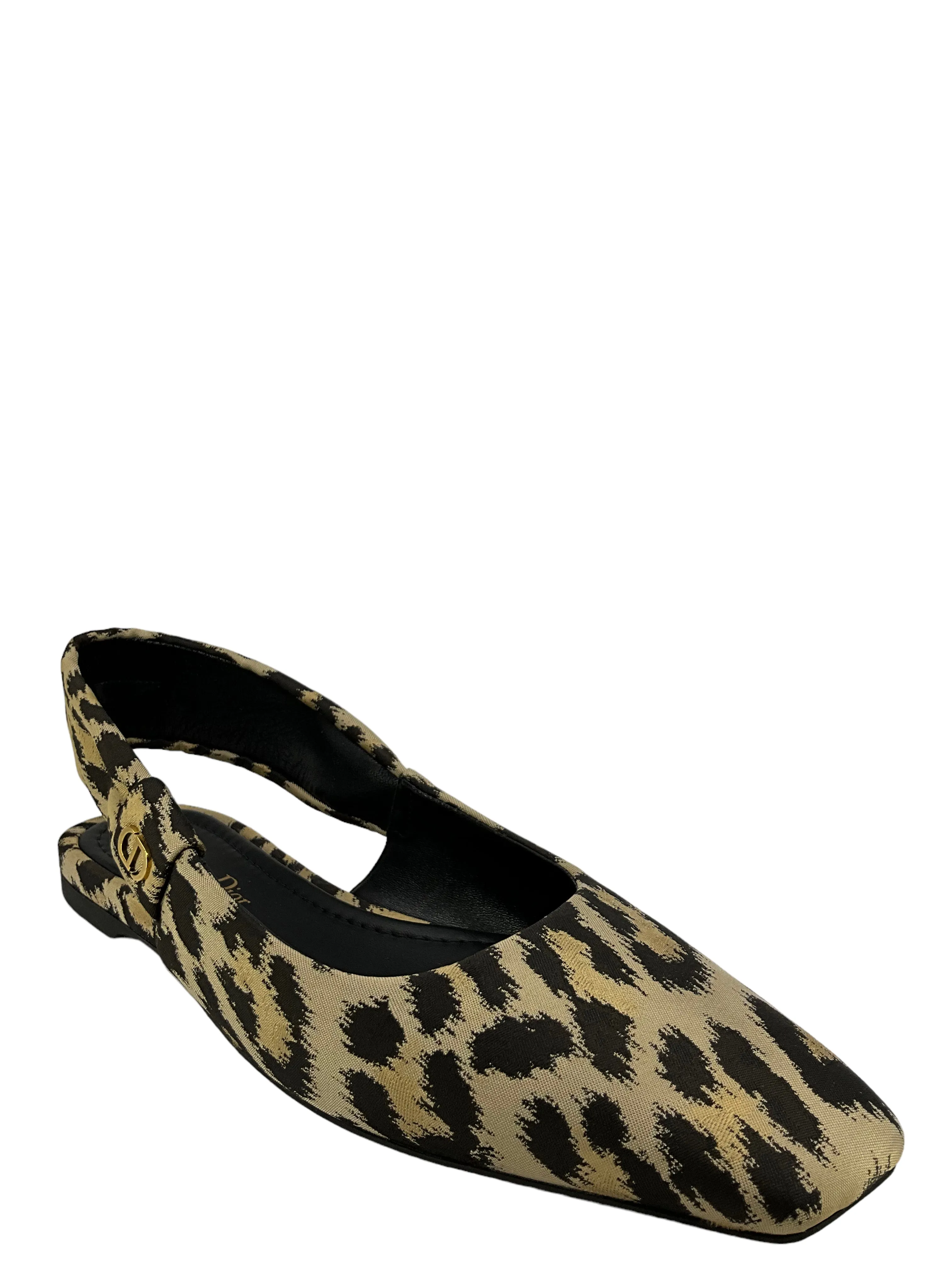 Christian Dior Mizza Slingbacks In Leopard Size 7