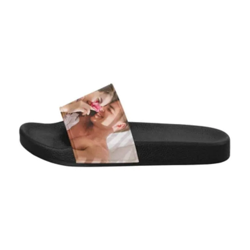 Custom Photo Face Sandals Personalized Couple Photo Slides Gift