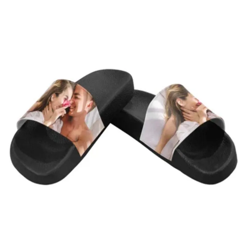 Custom Photo Face Sandals Personalized Couple Photo Slides Gift