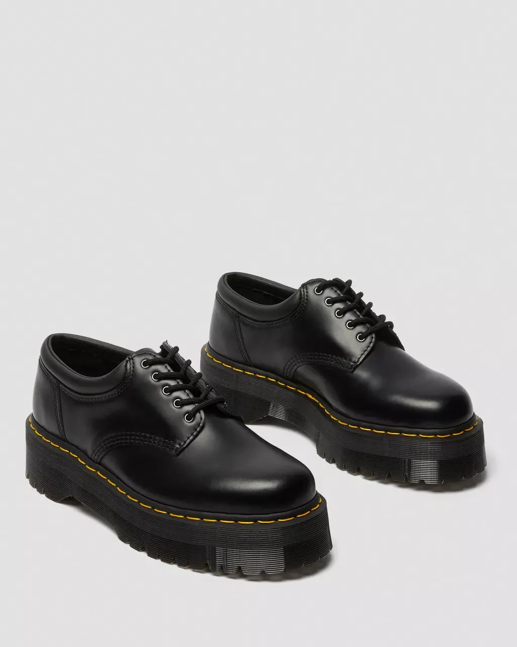 Doc Martens UNISEX 8053 LEATHER PLATFORM CASUAL SHOES (Polished Black)