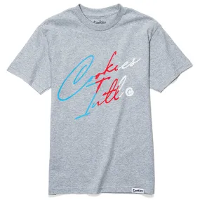 FLIP THE SCRIPT TEE GREY/BLUE/RED