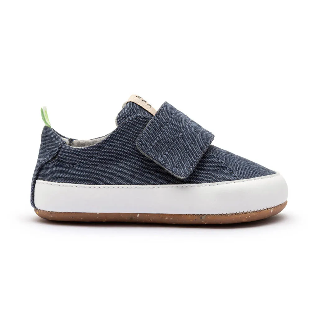 Friendly Green Sneakers - Blue Eco Canvas