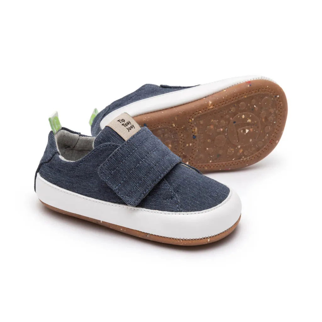 Friendly Green Sneakers - Blue Eco Canvas