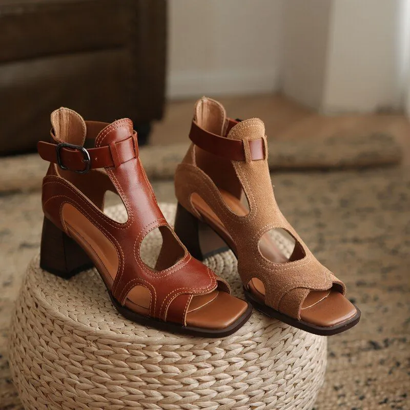 Gladiator Sandals High Heels - Women's Casual Shoes AZ232