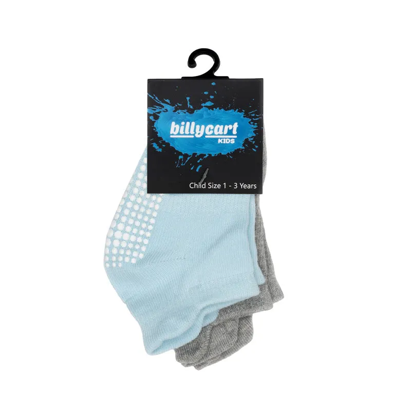 Grip Socks - Grey boys x 2 pack