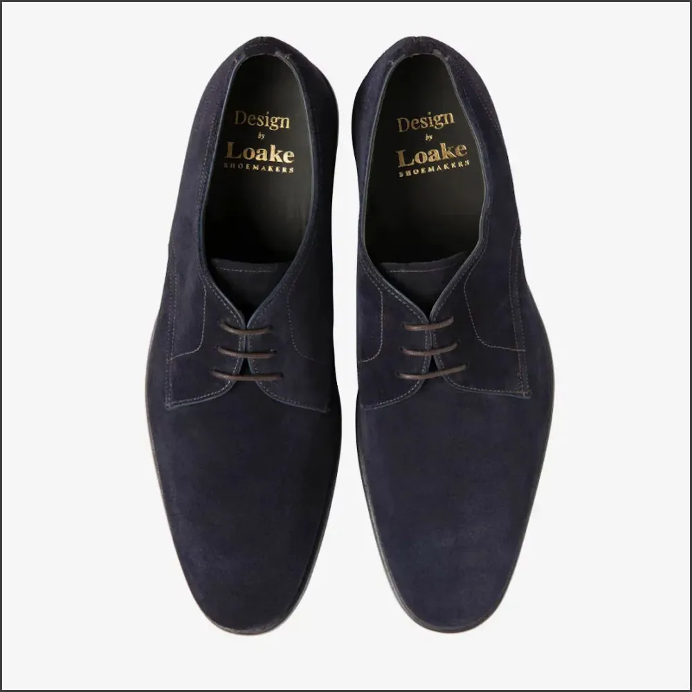 Loake Atherton Navy Suede Shoe*