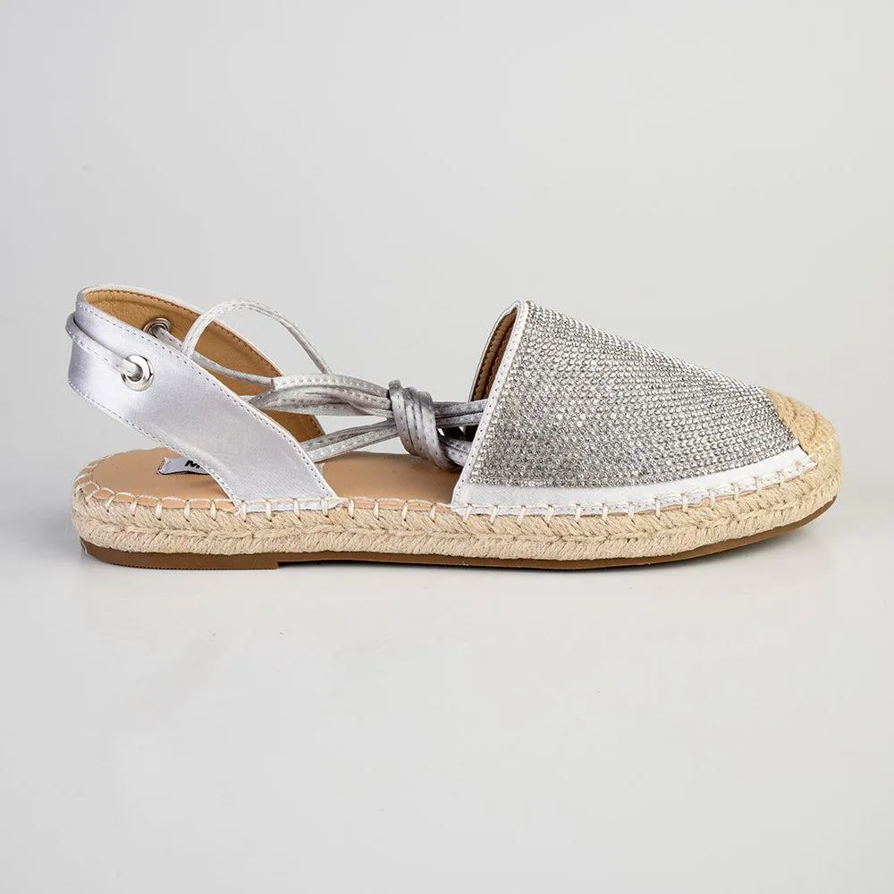 Madison Clementine Diamond Detailed Espadrille - Silver