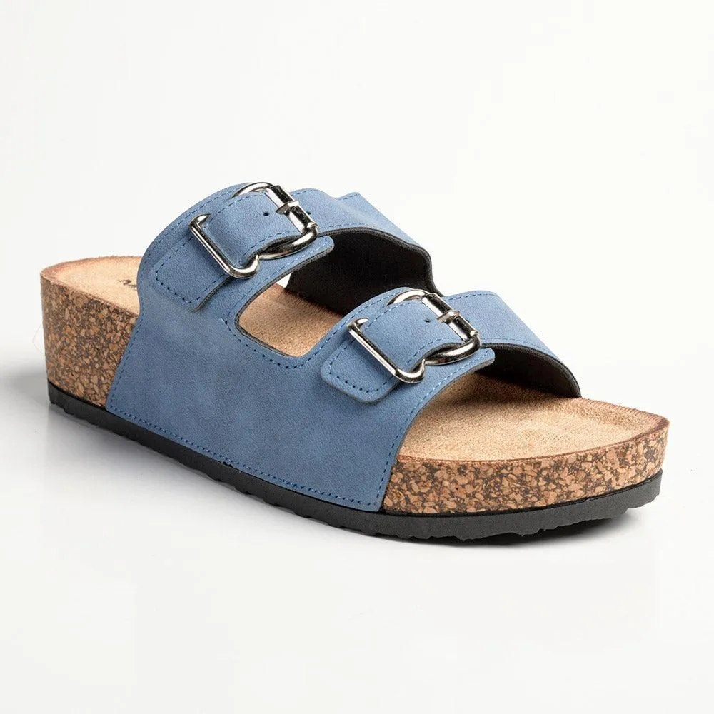 Madison Gayle Double Strap Sandals - Denim Blue