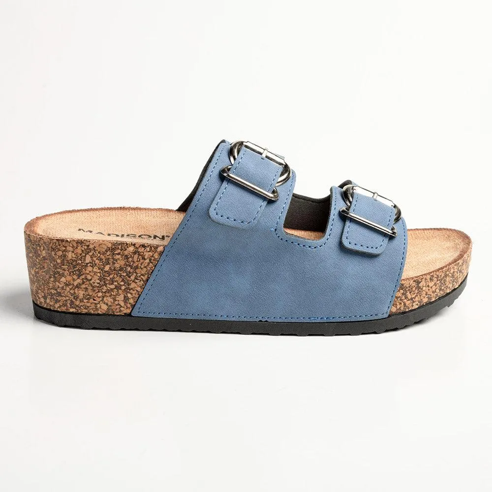 Madison Gayle Double Strap Sandals - Denim Blue