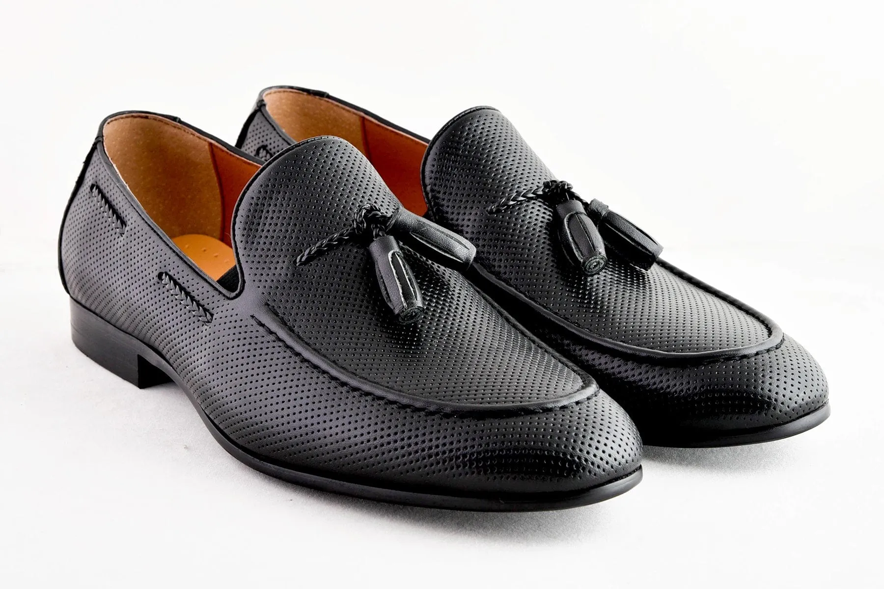 MALDINA | Black Leather Tassel Loafer