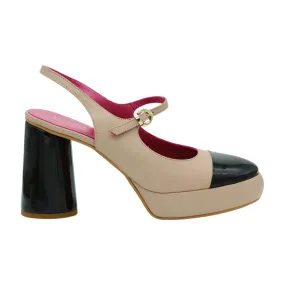 Marco Moreo KAY Camel Black Elegant Mary Jane Shoes for Women - F083