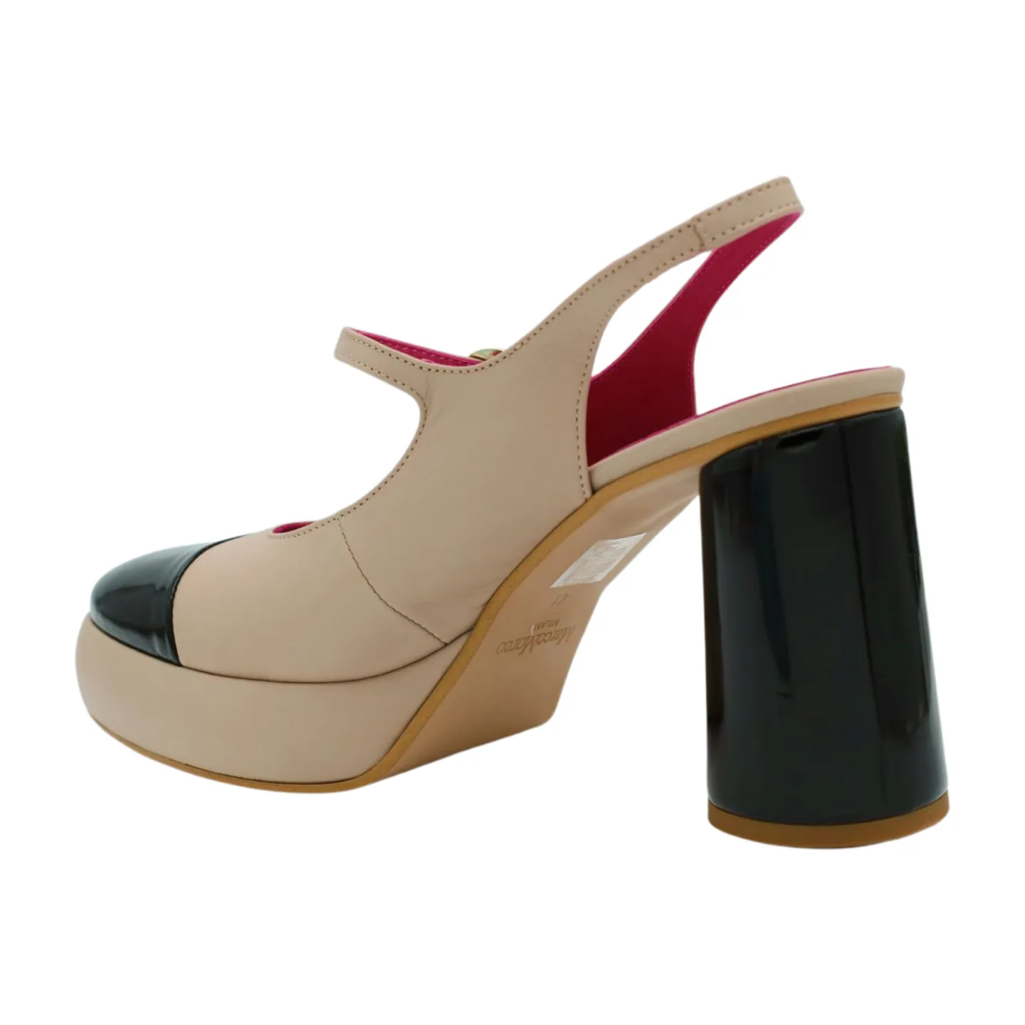 Marco Moreo KAY Camel Black Elegant Mary Jane Shoes for Women - F083