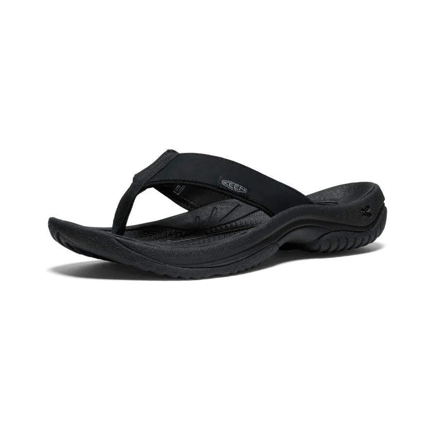 Men's Kona Leather Flip-Flop  |  Black/Steel Grey