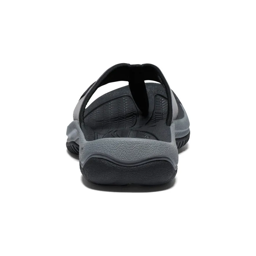 Men's Kona Leather Flip-Flop  |  Steel Grey/Black