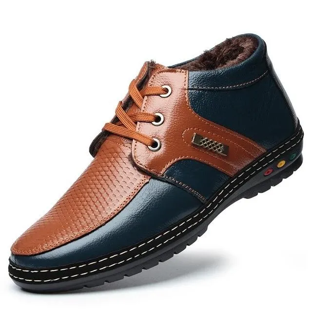 Men's Outdoor Winter Plush Leather Shoes