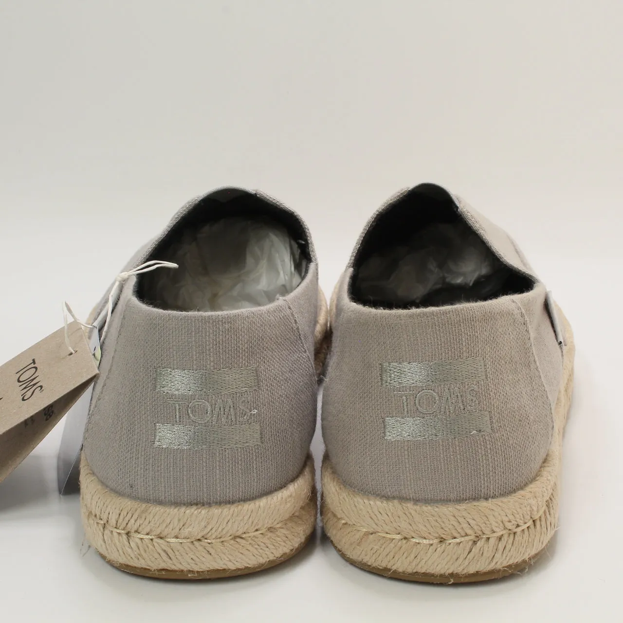 Mens Toms Alpargata Rope 2.0 Drizzle Grey Recycled Cotton Slubby Woven Uk Size 8