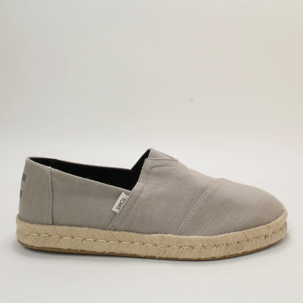 Mens Toms Alpargata Rope 2.0 Drizzle Grey Recycled Cotton Slubby Woven Uk Size 8