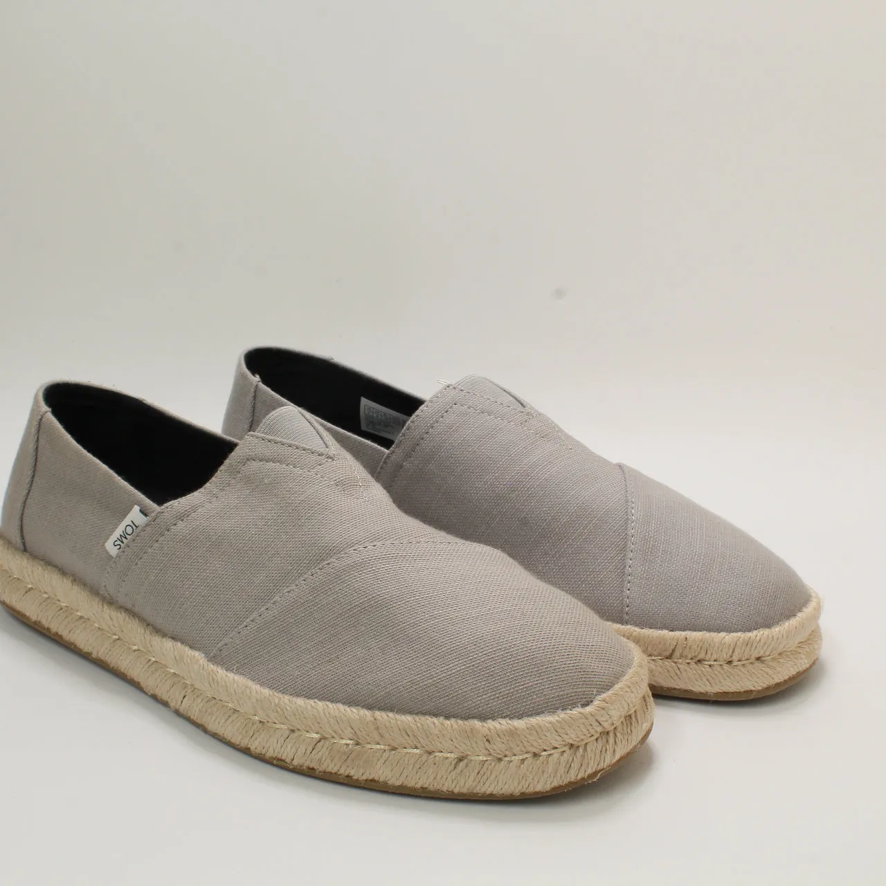 Mens Toms Alpargata Rope 2.0 Drizzle Grey Recycled Cotton Slubby Woven Uk Size 8