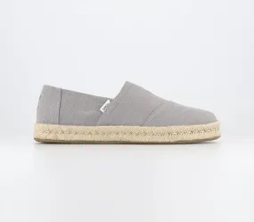 Mens Toms Alpargata Rope 2.0 Drizzle Grey Recycled Cotton Slubby Woven Uk Size 8