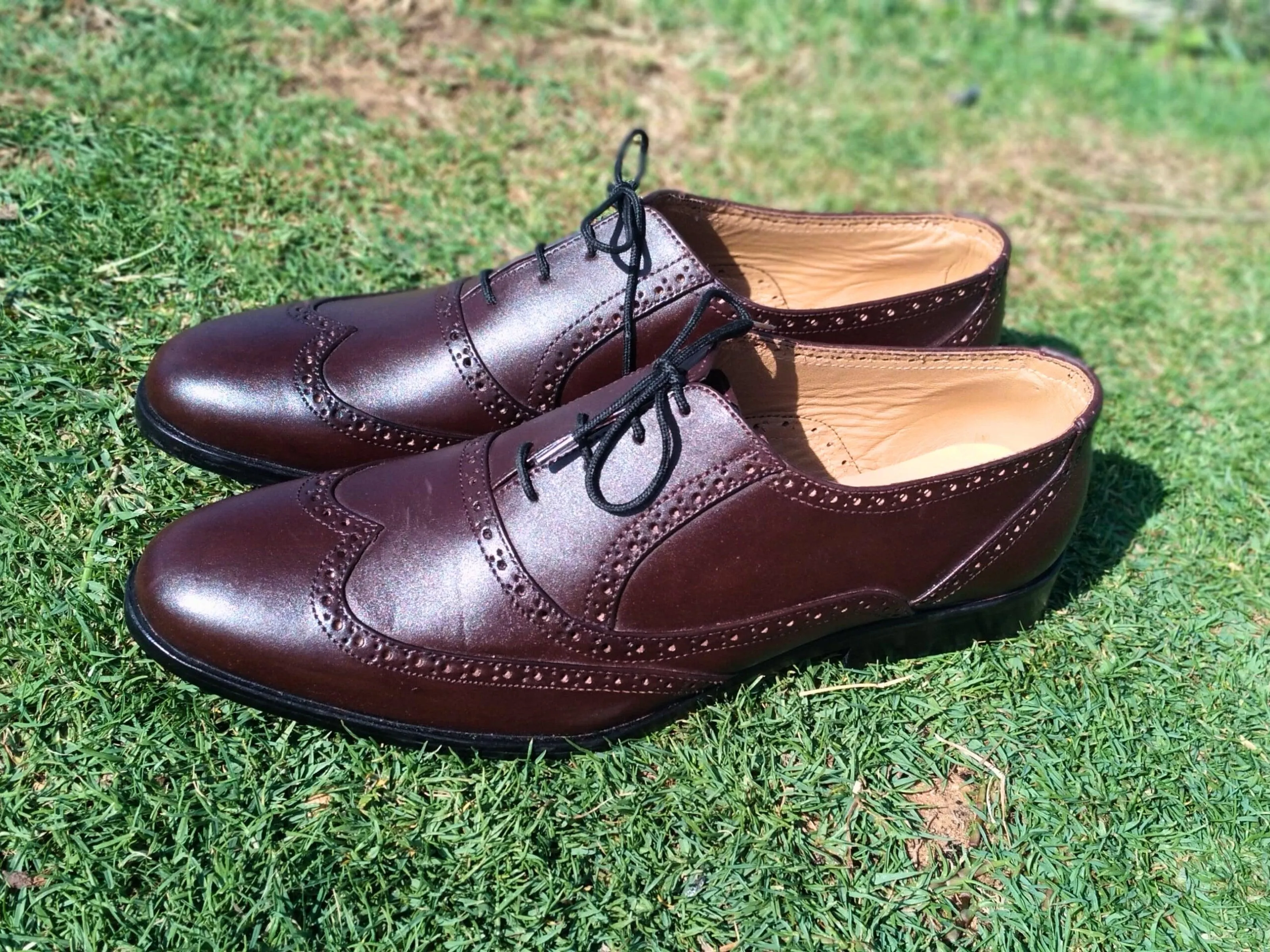 Oxford Shoes Genuine Leather Wingtoe Full brogue Brown