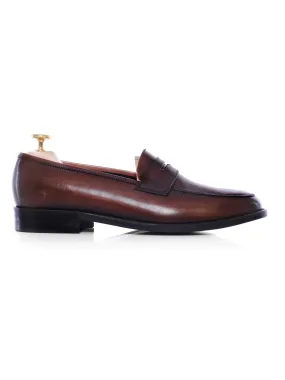 Penny Loafer - Dark Brown (Hand Painted Patina)