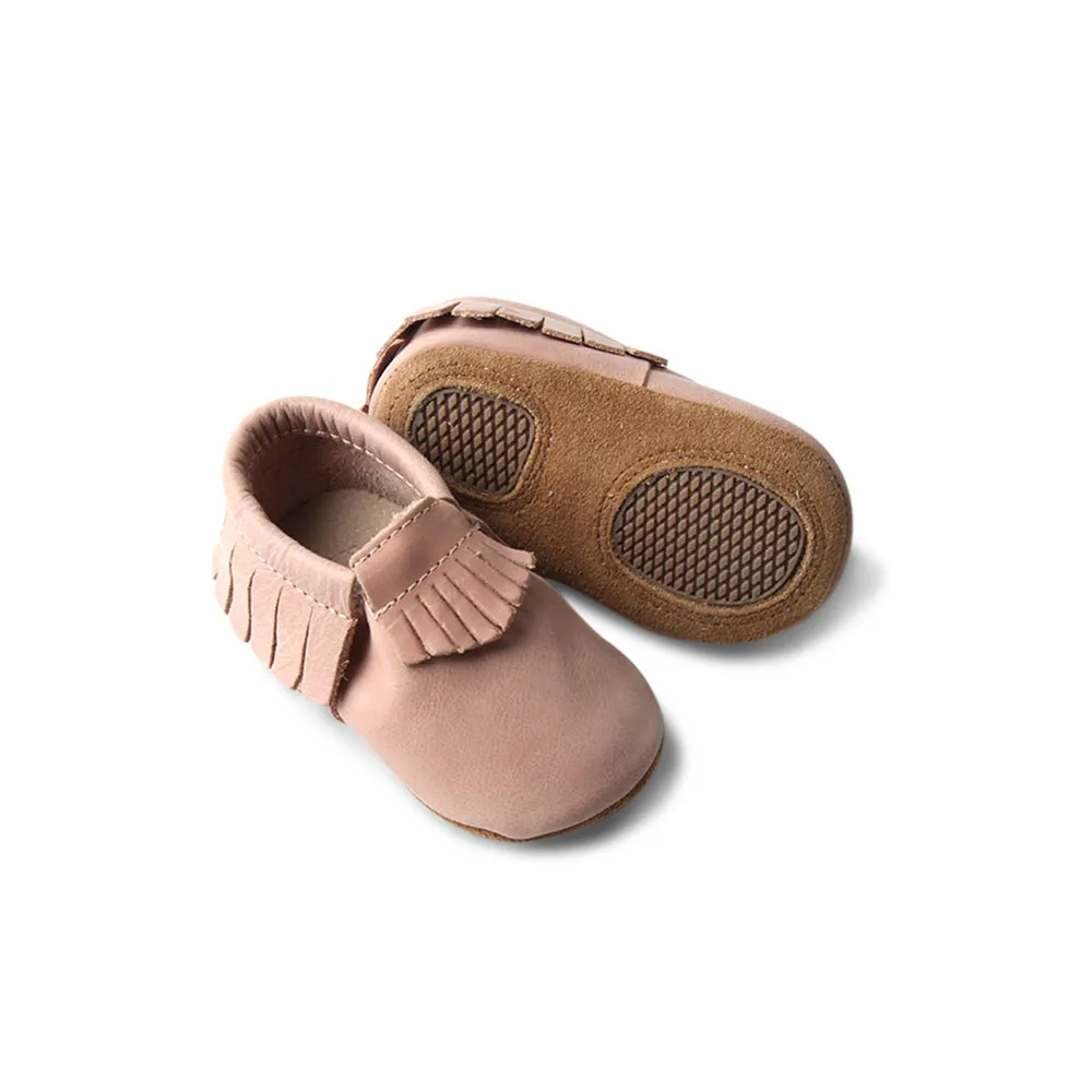 Piglet Baby Fringed Moccasin Shoe