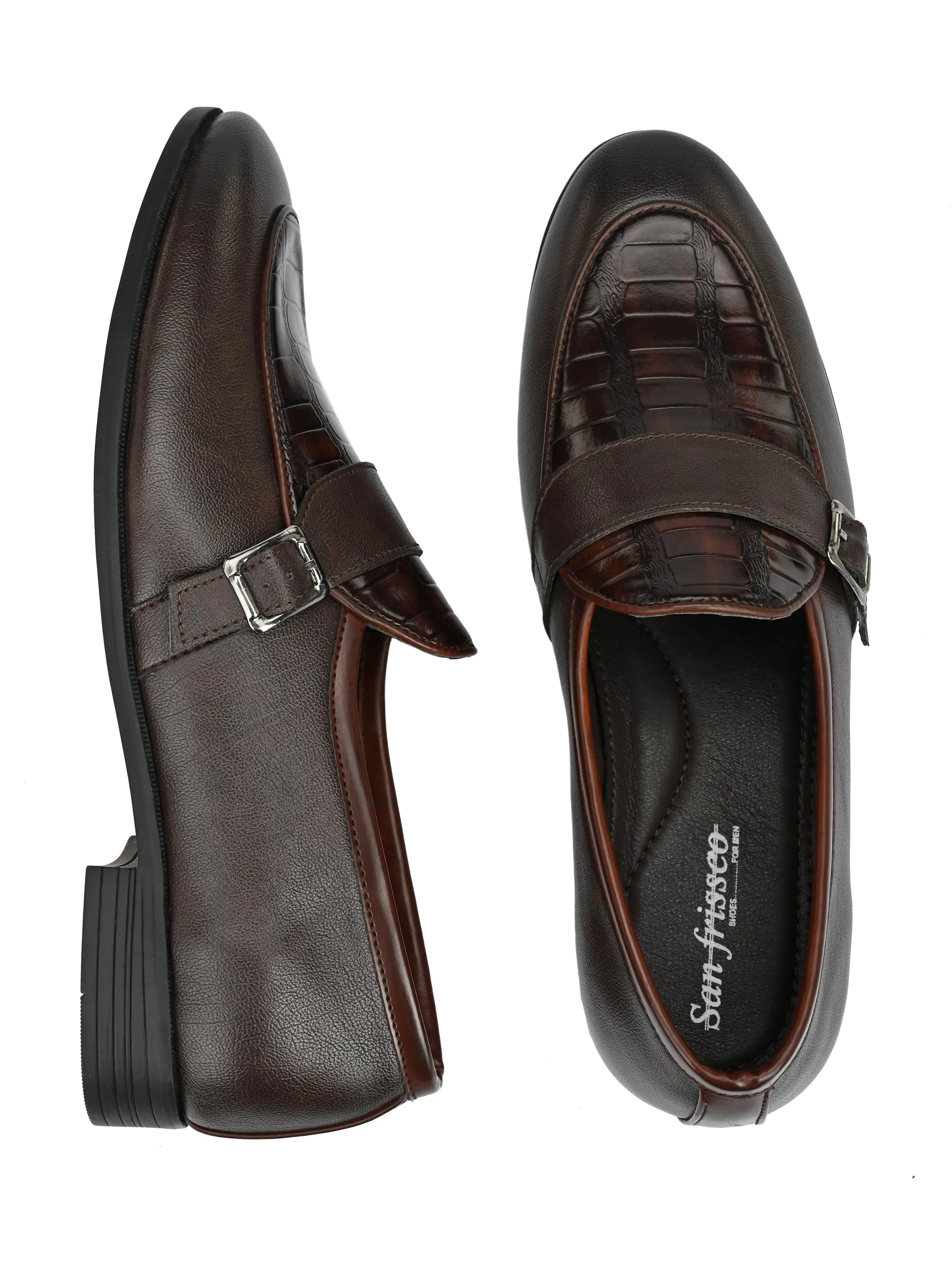 Raffle Brown Monk Loafers