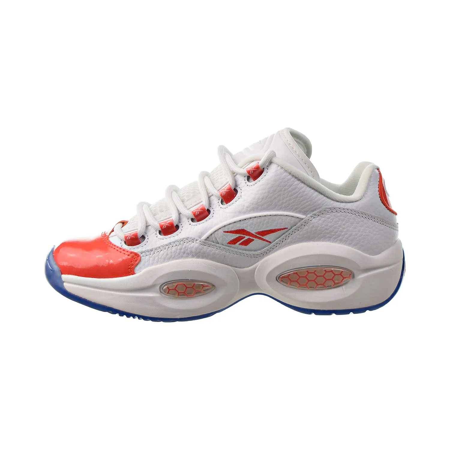 Reebok Question Low Patent Toe Orange Men's Shoes White-Vivid Orange-Reebok Ice