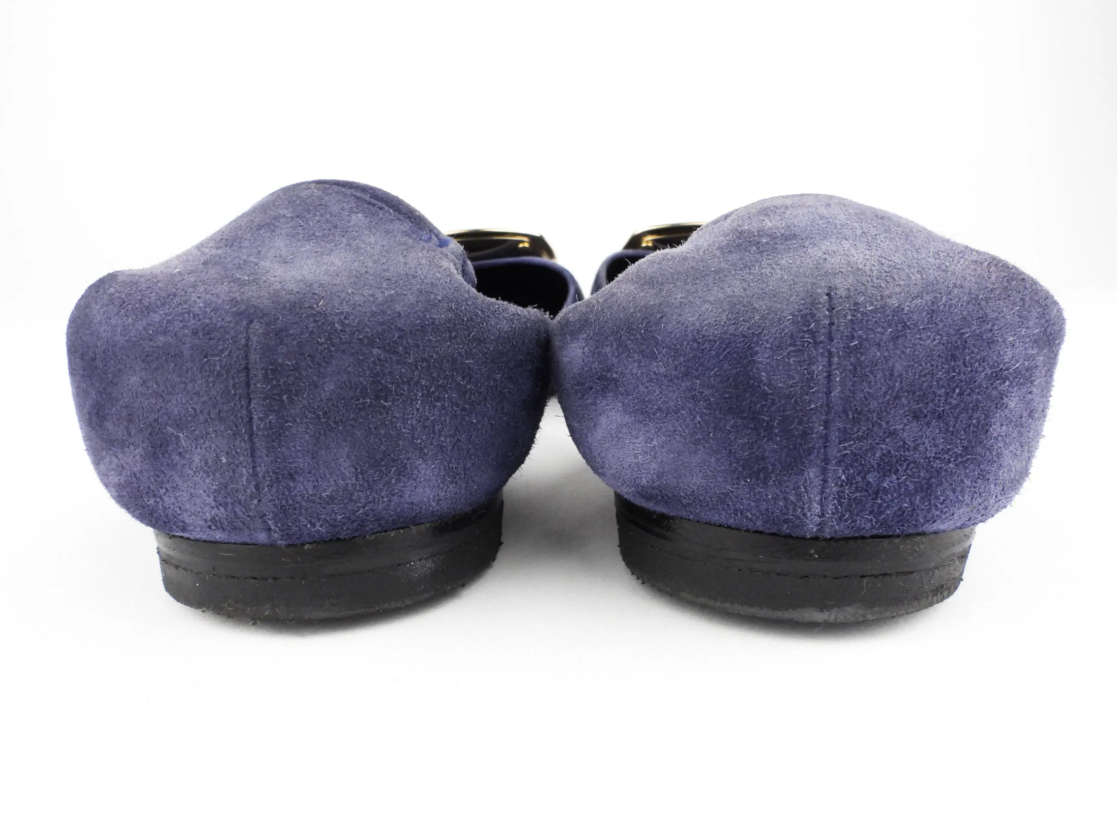 Roger Vivier Blue Suede Leather Chips Flat Shoes - 38