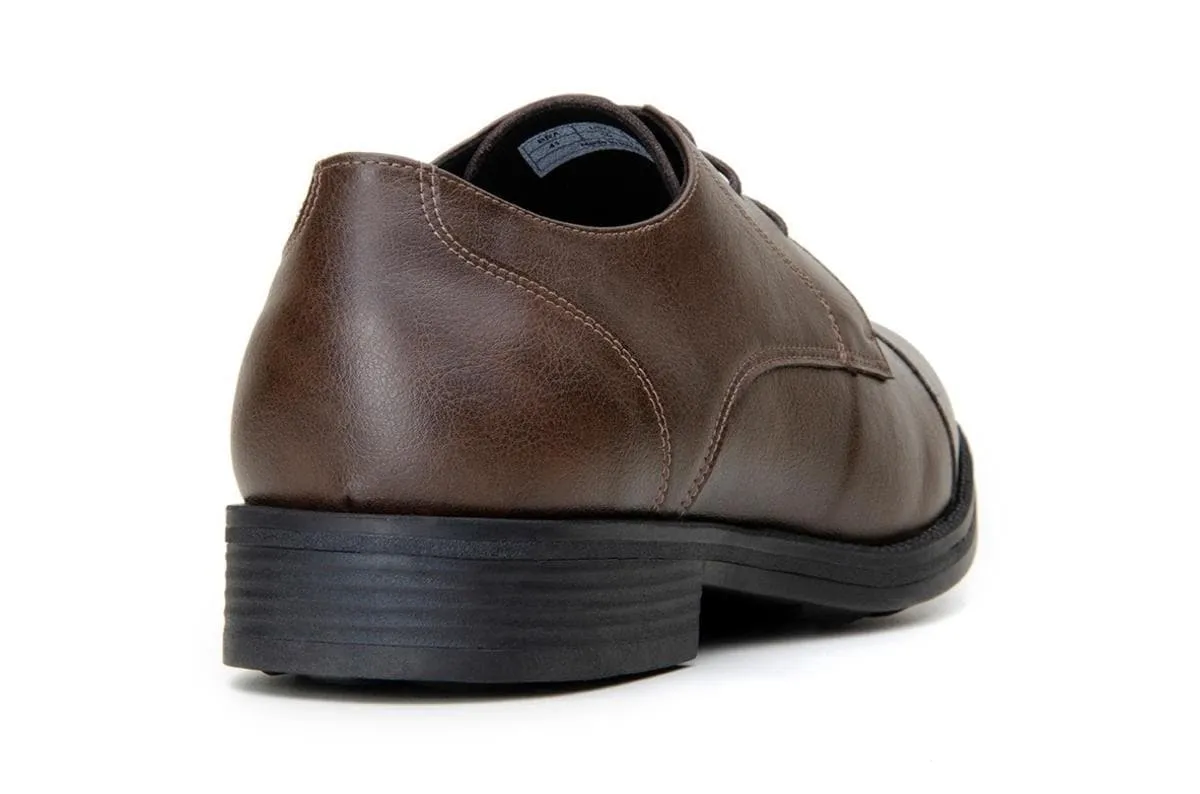 'Roma' classic vegan leather derby by Vincente Verde -  espresso