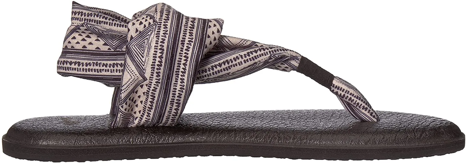 Sanuk Yoga Sling 2 Prints Tan Black Geo Stripes Sandals - Women's