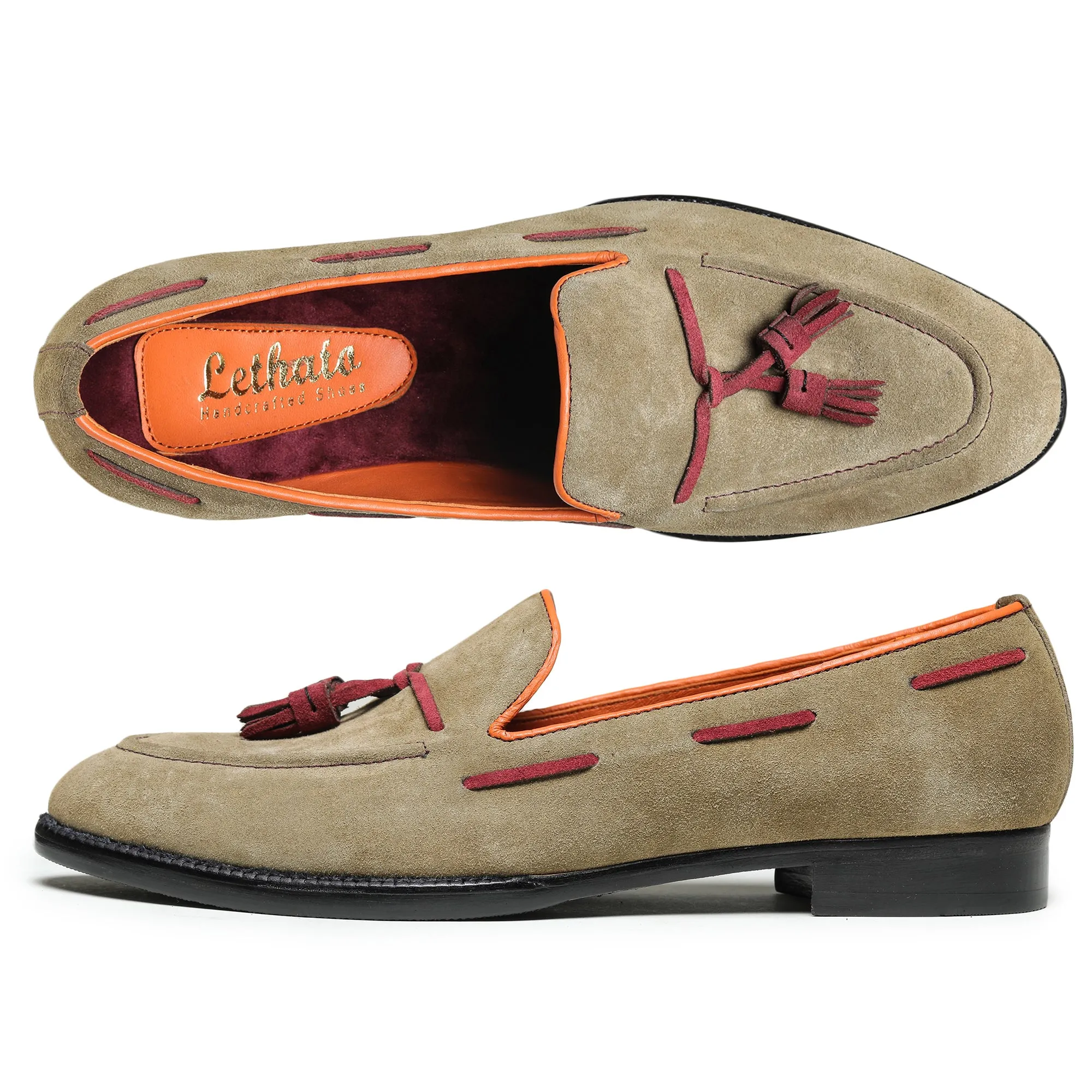 Tassel Loafers - Olive Suede