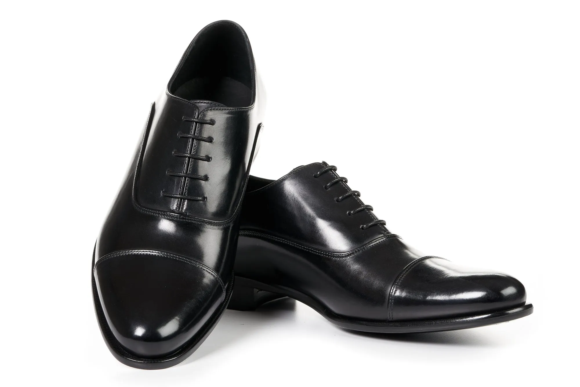 The Cagney II Stitched Cap-Toe Oxford - Nero