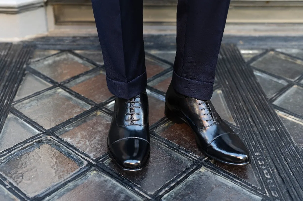 The Cagney II Stitched Cap-Toe Oxford - Nero