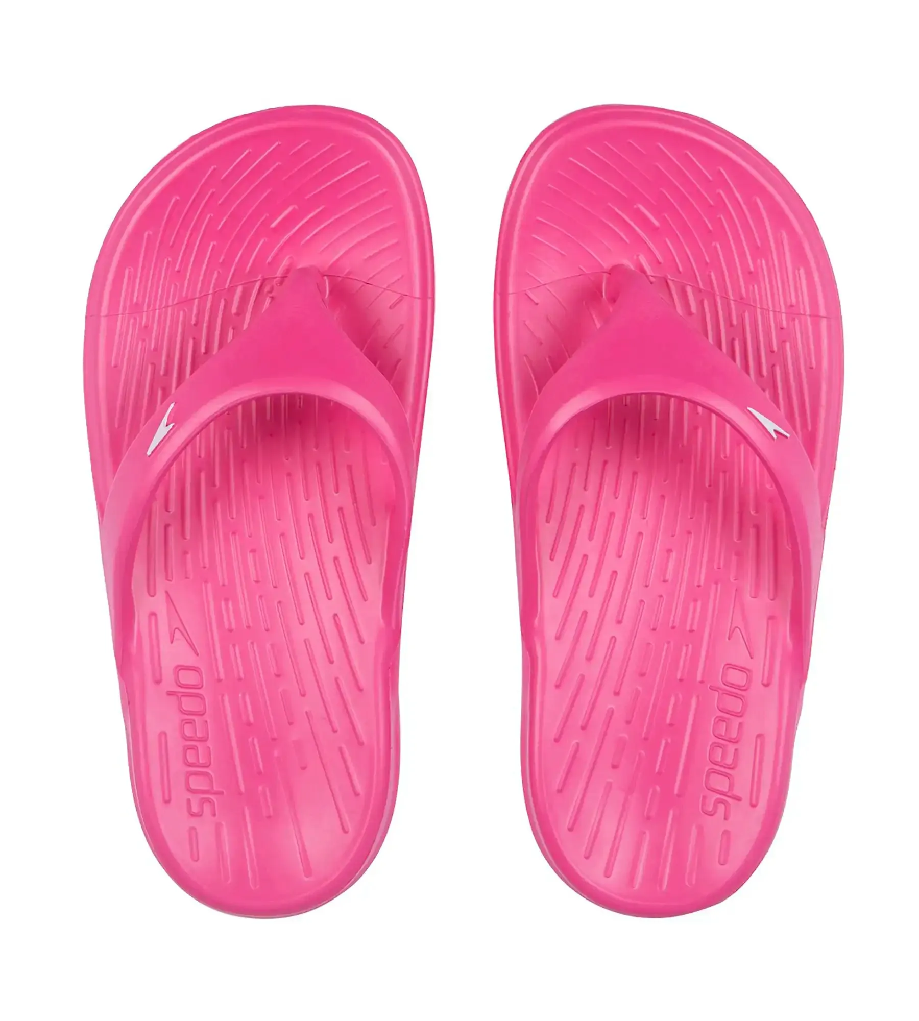 Unisex Junior's Single Colour Flip Flops - Electric Pink  & White